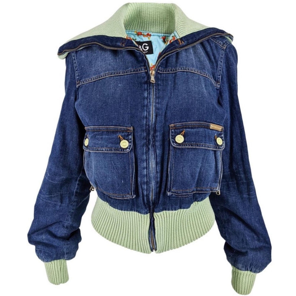 Dolce & Gabbana D&G Womens Y2K Cropped Denim Jacket, A/W 2004